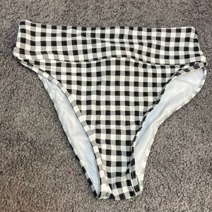 Freshwater black and white gingham bikini bottoms